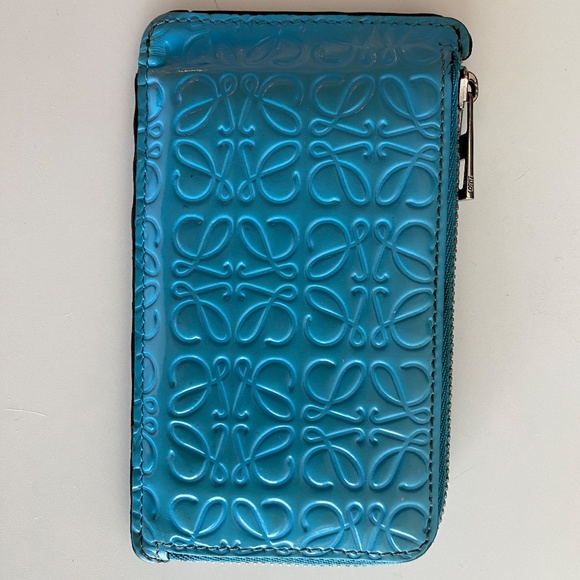 loewe Repeat coin cardholder in embossed blue calfskin - Picture 4 of 4
